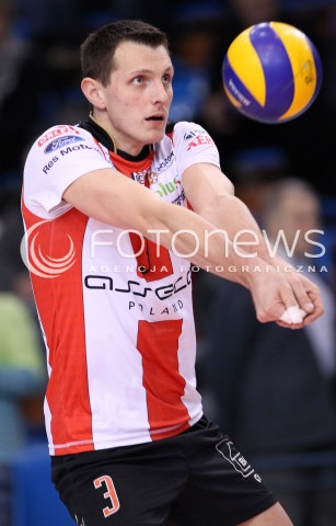  04.01.2013 RZESZOW SIATKOWKA PLUS LIGA 2012/2013 MEN VOLLEYBALL POLAND POLISH PLUSLIGA LEAGUE SEASON 2012/2013 MECZ ASSECO RESOVIA RZESZOW - DELECTA BYDGOSZCZ N/Z WOJCIECH GRZYB  