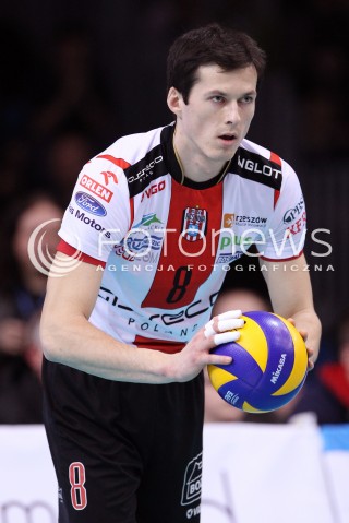  04.01.2013 RZESZOW SIATKOWKA PLUS LIGA 2012/2013 MEN VOLLEYBALL POLAND POLISH PLUSLIGA LEAGUE SEASON 2012/2013 MECZ ASSECO RESOVIA RZESZOW - DELECTA BYDGOSZCZ N/Z RAFAL BUSZEK  