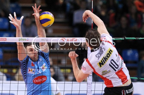  04.01.2013 RZESZOW SIATKOWKA PLUS LIGA 2012/2013 MEN VOLLEYBALL POLAND POLISH PLUSLIGA LEAGUE SEASON 2012/2013 MECZ ASSECO RESOVIA RZESZOW - DELECTA BYDGOSZCZ N/Z MARCIN WIKA JOCHEN SCHOPS  