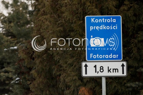  13.01.2013 RZESZOW ZDJECIE ILUSTRACYJNE N/Z ODCINKOWA KONTROLA PREDKOSCI FOTORADAR NA DRODZE  
