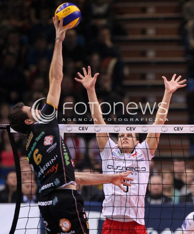  15.01.2013 RZESZOW SIATKOWKA LIGA MISTRZOW <br />MEN CEV VOLLEYBALL CHAMPIONS LEAGUE 2013 MATCH ASSECO RESOVIA RZESZOW - LUBE BANCA MARCHE MACERATA <br />N/Z LUKAS TICHACEK SIMONE PARODI  