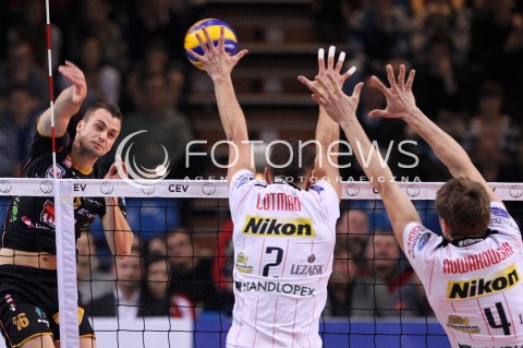  15.01.2013 RZESZOW SIATKOWKA LIGA MISTRZOW <br />MEN CEV VOLLEYBALL CHAMPIONS LEAGUE 2013 MATCH ASSECO RESOVIA RZESZOW - LUBE BANCA MARCHE MACERATA <br />N/Z DICK KOOY PAUL LOTMAN PIOTR NOWAKOWSKI  