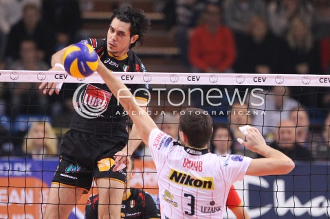  15.01.2013 RZESZOW SIATKOWKA LIGA MISTRZOW <br />MEN CEV VOLLEYBALL CHAMPIONS LEAGUE 2013 MATCH ASSECO RESOVIA RZESZOW - LUBE BANCA MARCHE MACERATA <br />N/Z DRAGAN STANKOVIC WOJCIECH GRZYB  