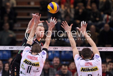  15.01.2013 RZESZOW SIATKOWKA LIGA MISTRZOW <br />MEN CEV VOLLEYBALL CHAMPIONS LEAGUE 2013 MATCH ASSECO RESOVIA RZESZOW - LUBE BANCA MARCHE MACERATA <br />N/Z IVAN ZAYTSEV NIKOLA KOVACEVIC WOJCIECH GRZYB  