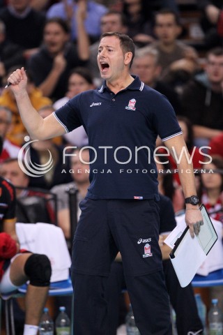  15.01.2013 RZESZOW SIATKOWKA LIGA MISTRZOW <br />MEN CEV VOLLEYBALL CHAMPIONS LEAGUE 2013 MATCH ASSECO RESOVIA RZESZOW - LUBE BANCA MARCHE MACERATA <br />N/Z ALBERTO GIULIANI TRENER ( HEAD COACH ) RADOSC  