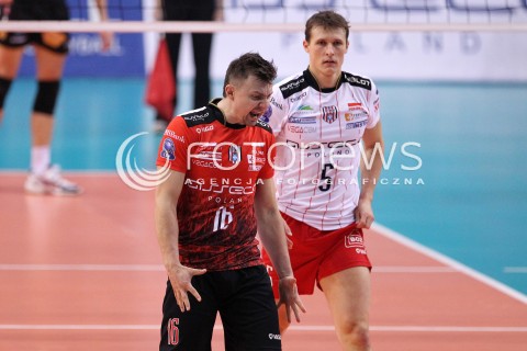  15.01.2013 RZESZOW SIATKOWKA LIGA MISTRZOW <br />MEN CEV VOLLEYBALL CHAMPIONS LEAGUE 2013 MATCH ASSECO RESOVIA RZESZOW - LUBE BANCA MARCHE MACERATA <br />N/Z KRZYSZTOF IGNACZAK LUKAS TICHACEK ZLOSC  