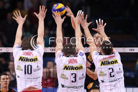  15.01.2013 RZESZOW SIATKOWKA LIGA MISTRZOW <br />MEN CEV VOLLEYBALL CHAMPIONS LEAGUE 2013 MATCH ASSECO RESOVIA RZESZOW - LUBE BANCA MARCHE MACERATA <br />N/Z DICK KOOY JOCHEN SCHOPS WOJCIECH GRZYB PAUL LOTMAN  