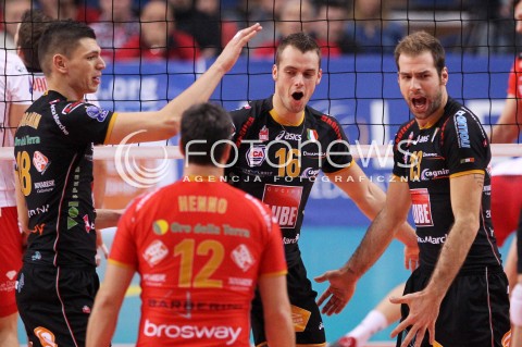  15.01.2013 RZESZOW SIATKOWKA LIGA MISTRZOW <br />MEN CEV VOLLEYBALL CHAMPIONS LEAGUE 2013 MATCH ASSECO RESOVIA RZESZOW - LUBE BANCA MARCHE MACERATA <br />N/Z DRAGAN TRAVICA DICK KOOY MARKO PODRASCANIN HUBERT HENNO RADOSC  