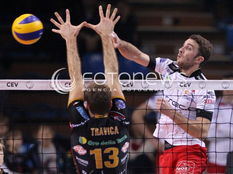  15.01.2013 RZESZOW SIATKOWKA LIGA MISTRZOW <br />MEN CEV VOLLEYBALL CHAMPIONS LEAGUE 2013 MATCH ASSECO RESOVIA RZESZOW - LUBE BANCA MARCHE MACERATA <br />N/Z NIKOLA KOVACEVIC DRAGAN TRAVICA  