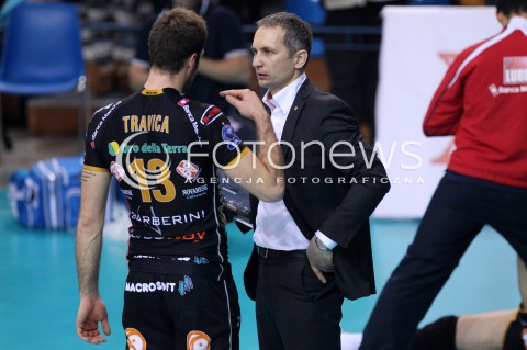  15.01.2013 RZESZOW SIATKOWKA LIGA MISTRZOW <br />MEN CEV VOLLEYBALL CHAMPIONS LEAGUE 2013 MATCH ASSECO RESOVIA RZESZOW - LUBE BANCA MARCHE MACERATA <br />N/Z ANDRZEJ KOWAL TRENER ( HEAD COACH ) DRAGAN TRAVICA  