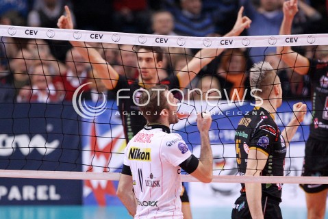  15.01.2013 RZESZOW SIATKOWKA LIGA MISTRZOW <br />MEN CEV VOLLEYBALL CHAMPIONS LEAGUE 2013 MATCH ASSECO RESOVIA RZESZOW - LUBE BANCA MARCHE MACERATA <br />N/Z NIKOLA KOVACEVIC ZLOSC  