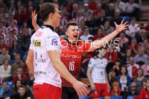  15.01.2013 RZESZOW SIATKOWKA LIGA MISTRZOW <br />MEN CEV VOLLEYBALL CHAMPIONS LEAGUE 2013 MATCH ASSECO RESOVIA RZESZOW - LUBE BANCA MARCHE MACERATA <br />N/Z KRZYSZTOF IGNACZAK RADOSC  