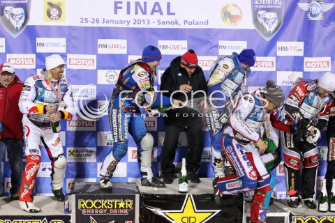  26.01.2013 SANOK ZUZEL NA LODZIE<br />
FINAL DRUZYNOWYCH MISTRZOSTW SWIATA W ZUZLU NA LODZIE 2013<br />
FIM TEAM ICE SPEEDWAY GLADIATORS WORLD CHAMPIONSHIP<br />
N/Z FRANZ ZORN ( AUSTRIA ) DANIIL IVANOV ( RUSSIA ) DMITRY KOLTAKOV ( RUSSIA ) NIKOLAY KRASNIKOV ( RUSSIA ) RADOSC  