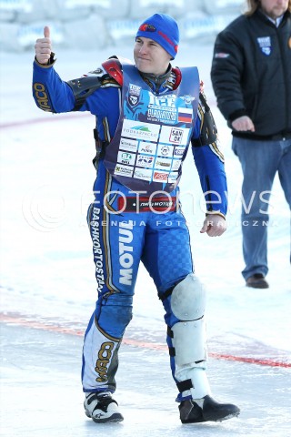  26.01.2013 SANOK ZUZEL NA LODZIE<br />FINAL DRUZYNOWYCH MISTRZOSTW SWIATA W ZUZLU NA LODZIE 2013<br />FIM TEAM ICE SPEEDWAY GLADIATORS WORLD CHAMPIONSHIP<br />N/Z NIKOLAY KRASNIKOV ( RUSSIA )  