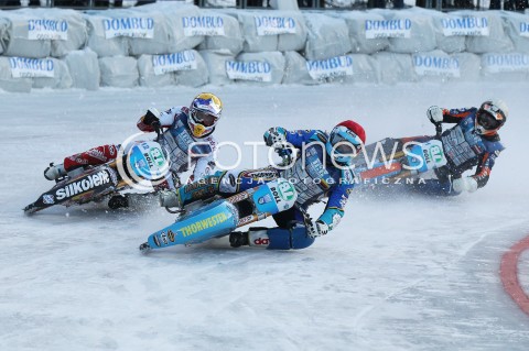  26.01.2013 SANOK ZUZEL NA LODZIE<br />FINAL DRUZYNOWYCH MISTRZOSTW SWIATA W ZUZLU NA LODZIE 2013<br />FIM TEAM ICE SPEEDWAY GLADIATORS WORLD CHAMPIONSHIP<br />N/Z RACE NUMBER 22 GUNTHER BAUER ( GERMANY ) HARALD SIMON ( AUSTRIA ) FRANZ ZORN ( AUSTRIA )  