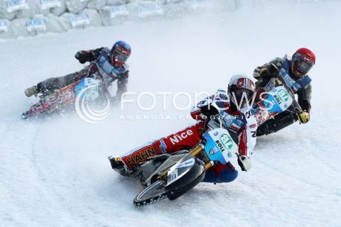  26.01.2013 SANOK ZUZEL NA LODZIE<br />FINAL DRUZYNOWYCH MISTRZOSTW SWIATA W ZUZLU NA LODZIE 2013<br />FIM TEAM ICE SPEEDWAY GLADIATORS WORLD CHAMPIONSHIP<br />N/Z RACE NUMBER 24 ANTONIN KLATOVSKY ( CZECH REPUBLIC ) GRZEGORZ KNAPP ( POLAND ) JAN KLATOVSKY ( CZECH REPUBLIC )  