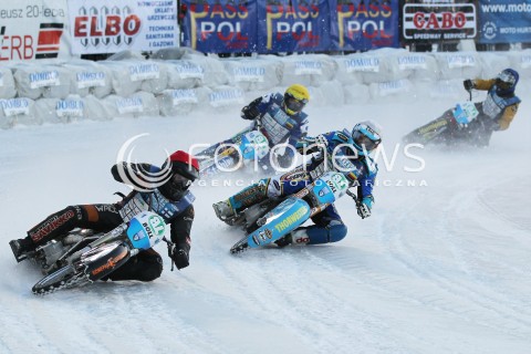  26.01.2013 SANOK ZUZEL NA LODZIE<br />FINAL DRUZYNOWYCH MISTRZOSTW SWIATA W ZUZLU NA LODZIE 2013<br />FIM TEAM ICE SPEEDWAY GLADIATORS WORLD CHAMPIONSHIP<br />N/Z RACE NUMBER 25  ANTTI AAKKO ( FINLAND ) GUNTHER BAUER ( GERMANY ) TOMI TANI MAX NIEDERMAIER ( GERMANY )  