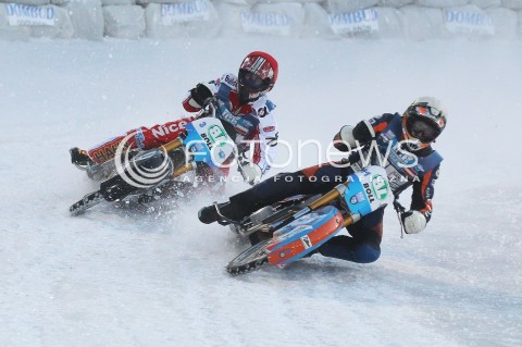  26.01.2013 SANOK ZUZEL NA LODZIE<br />FINAL DRUZYNOWYCH MISTRZOSTW SWIATA W ZUZLU NA LODZIE 2013<br />FIM TEAM ICE SPEEDWAY GLADIATORS WORLD CHAMPIONSHIP<br />N/Z RACE NUMBER 27 GRZEGORZ KNAPP ( POLAND ) HARALD SIMON ( AUSTRIA )  