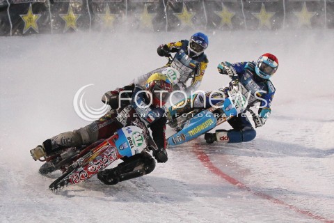 26.01.2013 SANOK ZUZEL NA LODZIE<br />FINAL DRUZYNOWYCH MISTRZOSTW SWIATA W ZUZLU NA LODZIE 2013<br />FIM TEAM ICE SPEEDWAY GLADIATORS WORLD CHAMPIONSHIP<br />N/Z RACE NUMBER 29 GUNTHER BAUER ( GERMANY ) MAX NIEDERMAIER ( GERMANY ) JAN KLATOVSKY ( CZECH REPUBLIC )  