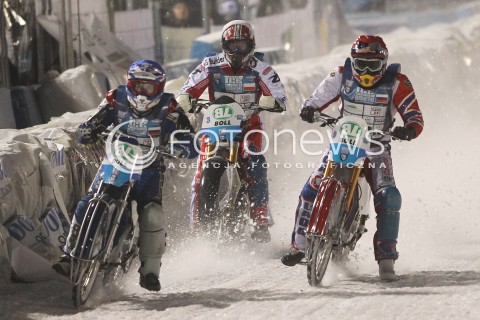  26.01.2013 SANOK ZUZEL NA LODZIE<br />FINAL DRUZYNOWYCH MISTRZOSTW SWIATA W ZUZLU NA LODZIE 2013<br />FIM TEAM ICE SPEEDWAY GLADIATORS WORLD CHAMPIONSHIP<br />N/Z RACE NUMBER 31 DANIIL IVANOV ( RUSSIA ) GRZEGORZ KNAPP ( POLAND ) DMITRY KOLTAKOV ( RUSSIA )  