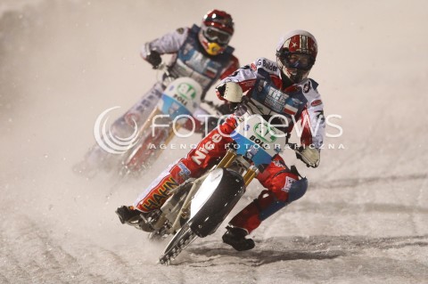  26.01.2013 SANOK ZUZEL NA LODZIE<br />FINAL DRUZYNOWYCH MISTRZOSTW SWIATA W ZUZLU NA LODZIE 2013<br />FIM TEAM ICE SPEEDWAY GLADIATORS WORLD CHAMPIONSHIP<br />N/Z RACE NUMBER 31 GRZEGORZ KNAPP ( POLAND ) DANIIL IVANOV ( RUSSIA )  
