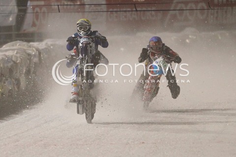  26.01.2013 SANOK ZUZEL NA LODZIE<br />FINAL DRUZYNOWYCH MISTRZOSTW SWIATA W ZUZLU NA LODZIE 2013<br />FIM TEAM ICE SPEEDWAY GLADIATORS WORLD CHAMPIONSHIP<br />N/Z RACE NUMBER 33 DMITRY KOLTAKOV ( RUSSIA ) JAN KLATOVSKY ( CZECH REPUBLIC )  
