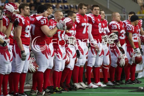  02.02.2013 FUTBOL AMERYKANSKI MECZ REPREZENTACJA POLSKA - SZWECJA  N/Z JAKUB KRYSTECKI MACIEJ SUCHANOWSKI KRZYSZTOF WYDROWSKI ARKADIUSZ SOBIERSKI SEBASTIAN KRZYSZTOFEK   