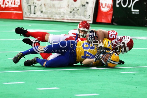  02.02.2013 FUTBOL AMERYKANSKI MECZ REPREZENTACJA POLSKA - SZWECJA  N/Z JAKUB MALECKI DAMIEN SCANELLA  