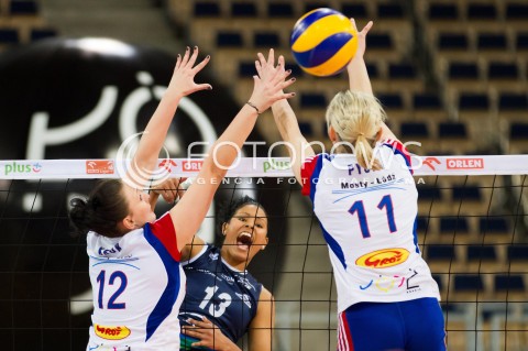  04.02.2013 ORLEN LIGA SIATKOWKA KOBIET ORGANIKA BUDOWLANI LODZ ATOM TREFL SOPOT N/Z  ALEKSANDRA KRUK SYLWIA PYCIA NORIS CABRERA 