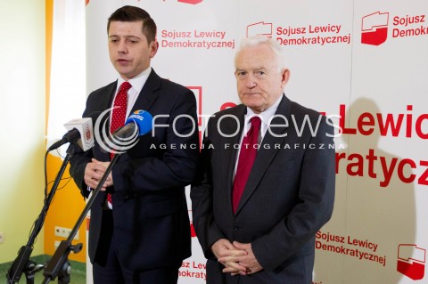  09.02.2013 RZESZOW WIZYTA PRZEWODNICZACEGO SLD LESZKA MILLERA W RZESZOWIE<br />N/Z LESZEK MILLER TOMASZ KAMINSKI  