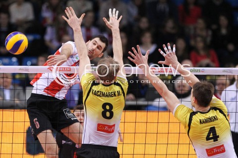  10.02.2013 RZESZOW SIATKOWKA PLUS LIGA 2012/2013 MEN VOLLEYBALL POLAND POLISH PLUSLIGA LEAGUE SEASON 2012/2013 MECZ ASSECO RESOVIA RZESZOW - LOTOS TREFL GDANSK N/Z GRZEGORZ KOSOK MICHAL KACZMAREK MICHAL KAMINSKI  