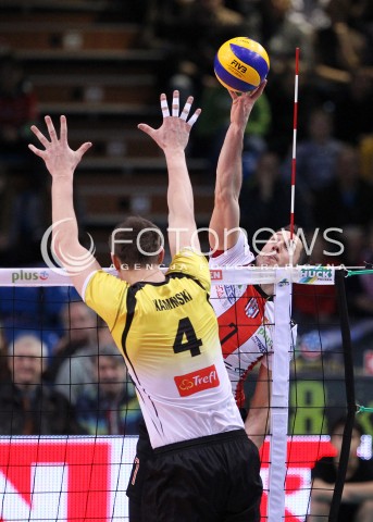  10.02.2013 RZESZOW SIATKOWKA PLUS LIGA 2012/2013 MEN VOLLEYBALL POLAND POLISH PLUSLIGA LEAGUE SEASON 2012/2013 MECZ ASSECO RESOVIA RZESZOW - LOTOS TREFL GDANSK N/Z ALEH ACHREM OLIEG AKHREM MICHAL KAMINSKI  