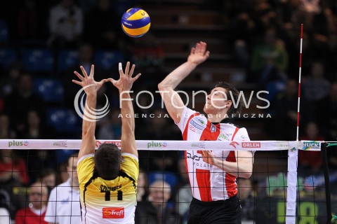  10.02.2013 RZESZOW SIATKOWKA PLUS LIGA 2012/2013 MEN VOLLEYBALL POLAND POLISH PLUSLIGA LEAGUE SEASON 2012/2013 MECZ ASSECO RESOVIA RZESZOW - LOTOS TREFL GDANSK N/Z JOCHEN SCHOPS PATRYK SZCZUREK  