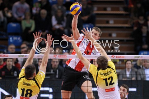  10.02.2013 RZESZOW SIATKOWKA PLUS LIGA 2012/2013 MEN VOLLEYBALL POLAND POLISH PLUSLIGA LEAGUE SEASON 2012/2013 MECZ ASSECO RESOVIA RZESZOW - LOTOS TREFL GDANSK N/Z PIOTR NOWAKOWSKI WOJCIECH KAZMIERCZAK WOJCIECH ZALINSKI  