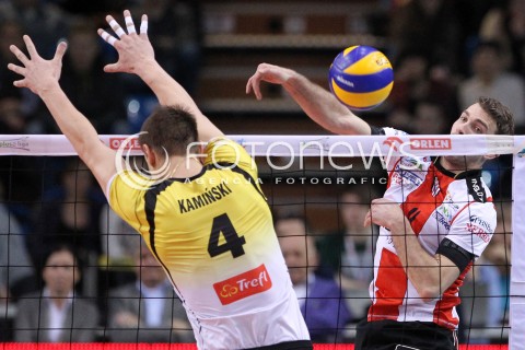  10.02.2013 RZESZOW SIATKOWKA PLUS LIGA 2012/2013 MEN VOLLEYBALL POLAND POLISH PLUSLIGA LEAGUE SEASON 2012/2013 MECZ ASSECO RESOVIA RZESZOW - LOTOS TREFL GDANSK N/Z NIKOLA KOVACEVIC MICHAL KAMINSKI  