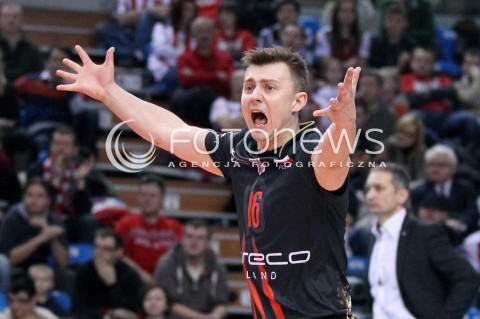  10.02.2013 RZESZOW SIATKOWKA PLUS LIGA 2012/2013 MEN VOLLEYBALL POLAND POLISH PLUSLIGA LEAGUE SEASON 2012/2013 MECZ ASSECO RESOVIA RZESZOW - LOTOS TREFL GDANSK N/Z KRZYSZTOF IGNACZAK RADOSC  