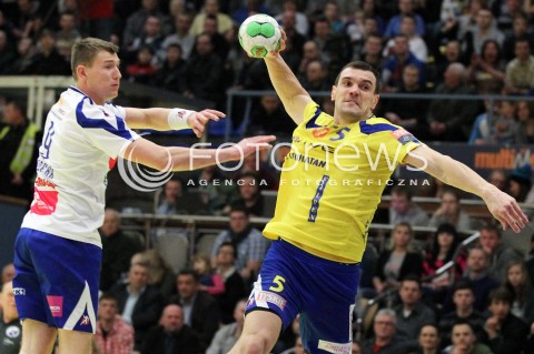  13.02.2013 MIELEC PILKA RECZNA PGNIG SUPERLIGA MEZCZYZN SEZON 2012/2013 MECZ TAURON STAL MIELEC - VIVE TARGI KIELCE<br />N/Z MICHAL JURECKI MAREK SZPERA  