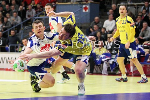  13.02.2013 MIELEC PILKA RECZNA PGNIG SUPERLIGA MEZCZYZN SEZON 2012/2013 MECZ TAURON STAL MIELEC - VIVE TARGI KIELCE<br />N/Z MAREK SZPERA RASTKO STOJKOVIC  