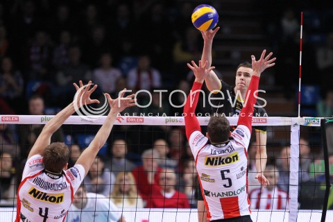  17.02.2013 RZESZOW SIATKOWKA PLUS LIGA 2012/2013 MEN VOLLEYBALL POLAND POLISH PLUSLIGA LEAGUE SEASON 2012/2013 MECZ ASSECO RESOVIA RZESZOW - PGE SKRA BELCHATOW N/Z MARIUSZ WLAZLY LUKAS TICHACEK PIOTR NOWAKOWSKI  