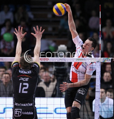  17.02.2013 RZESZOW SIATKOWKA PLUS LIGA 2012/2013 MEN VOLLEYBALL POLAND POLISH PLUSLIGA LEAGUE SEASON 2012/2013 MECZ ASSECO RESOVIA RZESZOW - PGE SKRA BELCHATOW N/Z ALEH ACHREM OLIEG AKHREM PAWEL WOICKI  