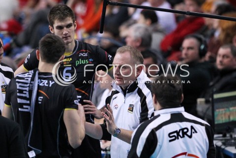  17.02.2013 RZESZOW SIATKOWKA PLUS LIGA 2012/2013 MEN VOLLEYBALL POLAND POLISH PLUSLIGA LEAGUE SEASON 2012/2013 MECZ ASSECO RESOVIA RZESZOW - PGE SKRA BELCHATOW N/Z JACEK NAWROCKI TRENER ( HEAD COACH ) KAROL KLOS  