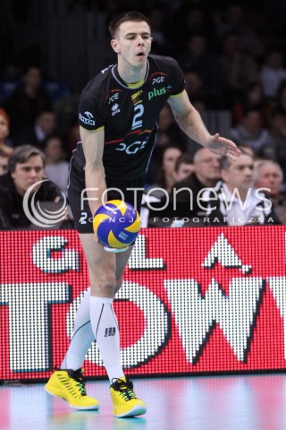 17.02.2013 RZESZOW SIATKOWKA PLUS LIGA 2012/2013 MEN VOLLEYBALL POLAND POLISH PLUSLIGA LEAGUE SEASON 2012/2013 MECZ ASSECO RESOVIA RZESZOW - PGE SKRA BELCHATOW N/Z MARIUSZ WLAZLY SYLWETKA  
