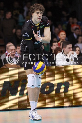  17.02.2013 RZESZOW SIATKOWKA PLUS LIGA 2012/2013 MEN VOLLEYBALL POLAND POLISH PLUSLIGA LEAGUE SEASON 2012/2013 MECZ ASSECO RESOVIA RZESZOW - PGE SKRA BELCHATOW N/Z ALEKSANDAR ATANASIJEVIC SYLWETKA  