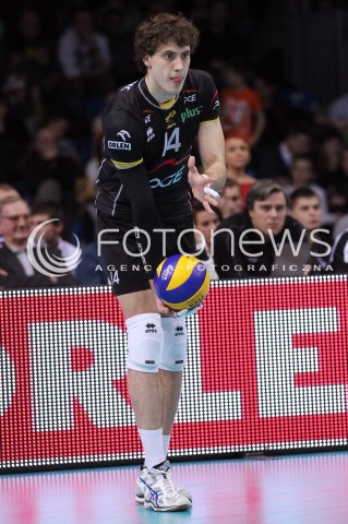  17.02.2013 RZESZOW SIATKOWKA PLUS LIGA 2012/2013 MEN VOLLEYBALL POLAND POLISH PLUSLIGA LEAGUE SEASON 2012/2013 MECZ ASSECO RESOVIA RZESZOW - PGE SKRA BELCHATOW N/Z ALEKSANDAR ATANASIJEVIC SYLWETKA  