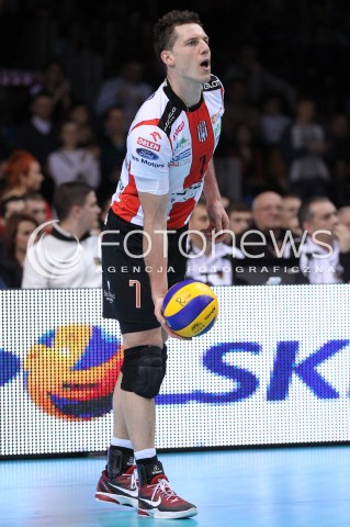  17.02.2013 RZESZOW SIATKOWKA PLUS LIGA 2012/2013 MEN VOLLEYBALL POLAND POLISH PLUSLIGA LEAGUE SEASON 2012/2013 MECZ ASSECO RESOVIA RZESZOW - PGE SKRA BELCHATOW N/Z ALEH ACHREM OLIEG AKHREM SYLWETKA  