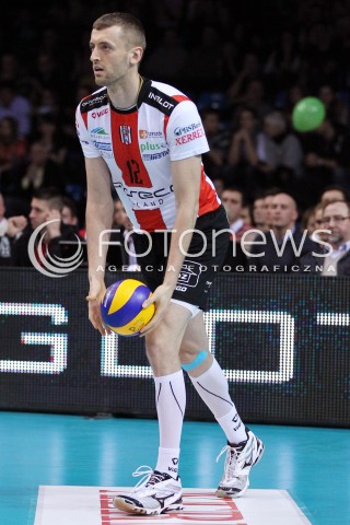  17.02.2013 RZESZOW SIATKOWKA PLUS LIGA 2012/2013 MEN VOLLEYBALL POLAND POLISH PLUSLIGA LEAGUE SEASON 2012/2013 MECZ ASSECO RESOVIA RZESZOW - PGE SKRA BELCHATOW N/Z LUKASZ PERLOWSKI SYLWETKA  
