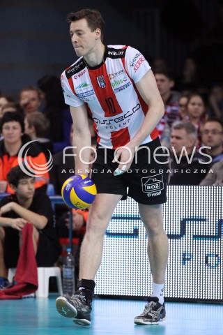  17.02.2013 RZESZOW SIATKOWKA PLUS LIGA 2012/2013 MEN VOLLEYBALL POLAND POLISH PLUSLIGA LEAGUE SEASON 2012/2013 MECZ ASSECO RESOVIA RZESZOW - PGE SKRA BELCHATOW N/Z JOCHEN SCHOPS SYLWETKA  