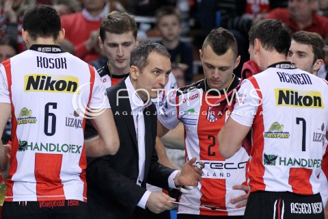  17.02.2013 RZESZOW SIATKOWKA PLUS LIGA 2012/2013 MEN VOLLEYBALL POLAND POLISH PLUSLIGA LEAGUE SEASON 2012/2013 MECZ ASSECO RESOVIA RZESZOW - PGE SKRA BELCHATOW N/Z ANDRZEJ KOWAL TRENER ( HEAD COACH )  