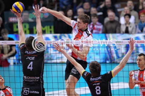  17.02.2013 RZESZOW SIATKOWKA PLUS LIGA 2012/2013 MEN VOLLEYBALL POLAND POLISH PLUSLIGA LEAGUE SEASON 2012/2013 MECZ ASSECO RESOVIA RZESZOW - PGE SKRA BELCHATOW N/Z PIOTR NOWAKOWSKI DANIEL PLINSKI KONSTANTIN CUPKOVIC  