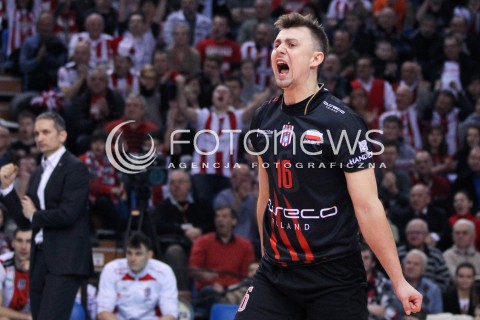  17.02.2013 RZESZOW SIATKOWKA PLUS LIGA 2012/2013 MEN VOLLEYBALL POLAND POLISH PLUSLIGA LEAGUE SEASON 2012/2013 MECZ ASSECO RESOVIA RZESZOW - PGE SKRA BELCHATOW N/Z KRZYSZTOF IGNACZAK RADOSC  